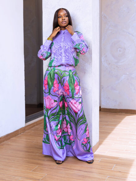Ensemble Fleuri – Chemise & Pantalon - DK VIBES